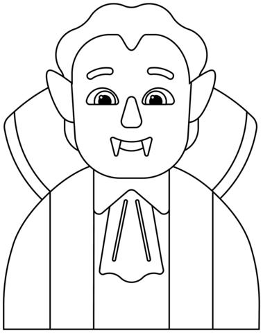 Man Vampire Emoji Coloring Page